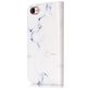 Mobigear Marble iPhone SE (2020) Hülle Klapphülle Geldbörse - White Marble