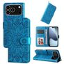 Mobigear Sunflower iPhone 17 Pro Hülle Klapphülle Geldbörse - Blau