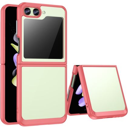 Mobigear Crystal Samsung Galaxy Z Flip 5 Hülle Hardcase Backcover - Transparent / Rot