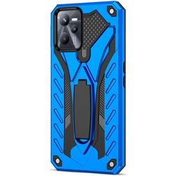Mobigear Armor Stand Realme C35 Hülle Hardcase Backcover Stoßfest mit Ständer - Blau