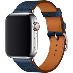 Mobigear Torino Leder Apple Watch Armband Dornschließe - 49/46/45/44 mm - Dunkelblau