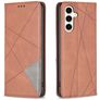 Mobigear Rhombus Slim Samsung Galaxy S24 FE Hülle Klapphülle - Braun
