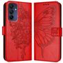 Mobigear Butterfly Samsung Galaxy A16 Hülle Klapphülle Geldbörse - Rot
