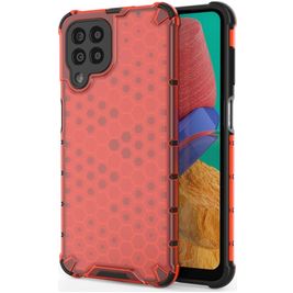 Mobigear Honeycomb Samsung Galaxy M33 Hülle Hardcase Backcover Stoßfest - Rot