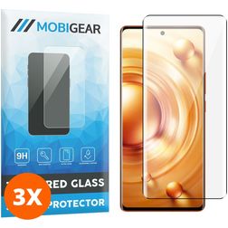 Mobigear Premium Vivo X80 Pro Panzerglas Gehärtetes Glas Displayschutz - Hüllenfreundlich - Schwarz (3er Pack)
