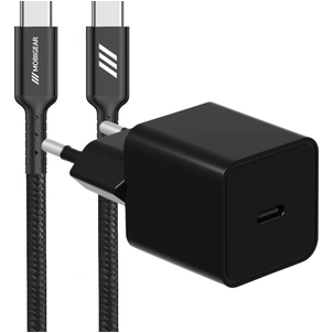 Mobigear Essentials Single USB-C Ladegerät USB-C 1 Meter Power Delivery 20W - Schwarz