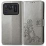 Mobigear Clover Xiaomi Mi 11 Ultra Hülle Klapphülle Geldbörse - Grau