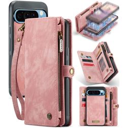 CaseMe 008 Google Pixel 9 Pro XL Hülle Abnehmbare 2in1 Klapphülle Geldbörse - Pink