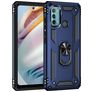 Mobigear Armor Ring Motorola Moto G60 Hülle Hardcase Backcover Stoßfest mit Ringhalter - Blau