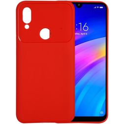 Mobigear Colors Xiaomi Redmi 7 Hülle Flexibles TPU Backcover - Rot