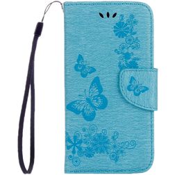 Mobigear Butterfly Samsung Galaxy A5 (2017) Hülle Klapphülle Geldbörse - Blau