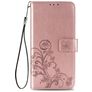 Mobigear Clover Samsung Galaxy A52 Hülle Klapphülle Geldbörse - Roségold