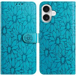 Mobigear Flowers iPhone 17 Hülle Klapphülle Geldbörse - Blau