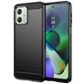 Mobigear Brushed Slim Motorola Moto G54 Hülle Flexibles TPU Backcover - Schwarz
