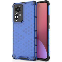 Mobigear Honeycomb Xiaomi 12 Pro Hülle Hardcase Backcover Stoßfest - Blau
