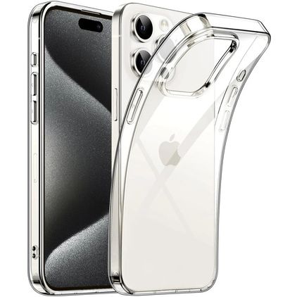 Mobigear Basics Durchsichtig iPhone 15 Pro Hülle Flexibles TPU Backcover - Transparent