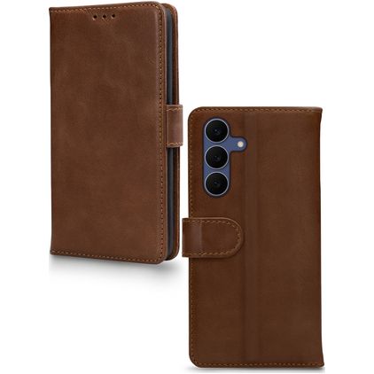 Mobilize Wallet Samsung Galaxy S25 FE Hülle Echtes Leder Klapphülle Geldbörse - Braun