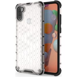 Mobigear Honeycomb Durchsichtig Samsung Galaxy A11 Hülle Hardcase Backcover Stoßfest - Transparent