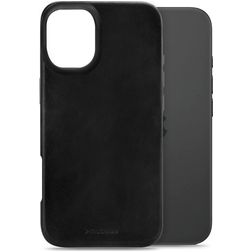 Mobilize Premium iPhone 16 MagSafe Hülle Echtes Leder Backcover - Schwarz