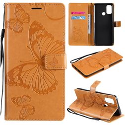 Mobigear Butterfly OPPO A53 Hülle Klapphülle Geldbörse - Cognac