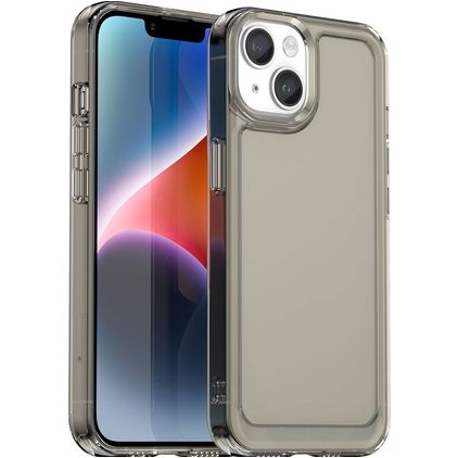 Mobigear Crystal iPhone 15 Plus Hülle Flexibles TPU Backcover - Grau