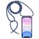 Mobigear Lanyard iPhone 11 Flexibles TPU Handykette - Transparent / Blau