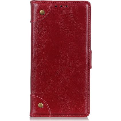 Mobigear Ranch Motorola One Fusion Plus Hülle Klapphülle Geldbörse - Weinrot