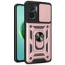 Mobigear Armor Ring Cam Slide Xiaomi Redmi 10 5G Hülle Hardcase Backcover Stoßfest mit Ringhalter und Kamera Slider - Roségold
