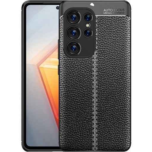 Mobigear Luxury Samsung Galaxy S23 Ultra Hülle Flexibles TPU Backcover - Schwarz