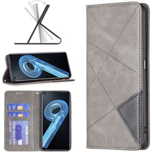 Mobigear Rhombus Slim OPPO A96 Hülle Klapphülle - Grau