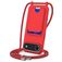 Mobigear Lanyard Card iPhone Air Silikon Handykette mit Kartenhalter - Rot