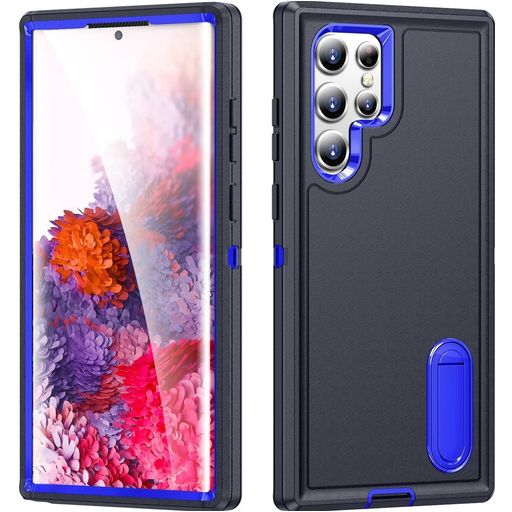 Mobigear Rugged Stand Samsung Galaxy S23 Ultra Hülle Hardcase Backcover Stoßfest mit Ständer - Dunkelblau
