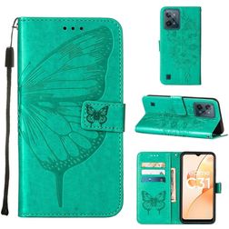 Mobigear Butterfly Realme C31 Hülle Klapphülle Geldbörse - Grün