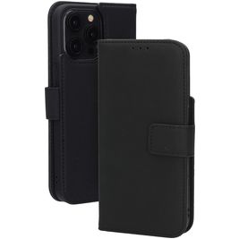 Mobiparts Wallet iPhone 15 Pro Max MagSafe Hülle Echtes Leder Klapphülle Geldbörse - Schwarz