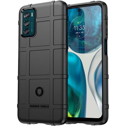 Mobigear Rugged Shield Motorola Moto G42 Hülle Flexibles TPU Backcover Stoßfest - Schwarz