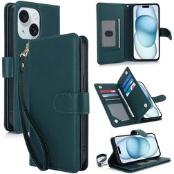 Mobigear Wallet iPhone 15 Hülle Klapphülle Geldbörse - Grün