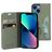 Mobiparts Classic Wallet iPhone 13 Mini Klapphülle Portemonnaie - Stone Green