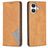 Mobigear Rhombus Slim iPhone 17 Hülle Klapphülle - Cognac