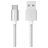 Mobigear Nylon USB-A auf USB-C Kabel 1 Meter - Weiß