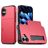 Mobigear Card iPhone 16 Hülle Hardcase Backcover Stoßfest mit Kartenhalter - Rot