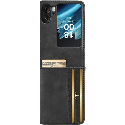 Mobigear Excellent Wallet OPPO Find N2 Flip Hardcase Backcover - Schwarz