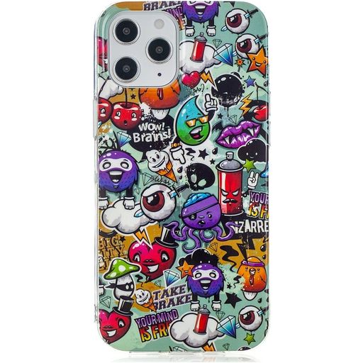 Mobigear Design iPhone 12 Pro Hülle Flexibles TPU Backcover - Graffiti