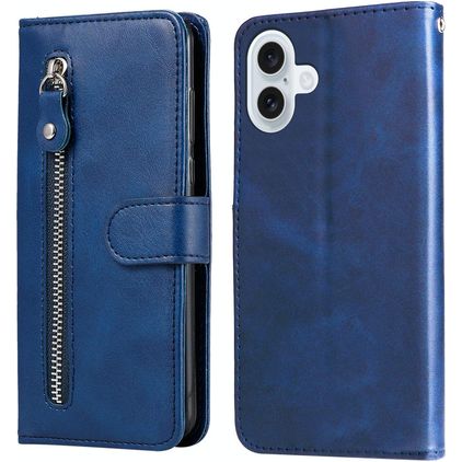 Mobigear Zipper iPhone 17 Hülle Klapphülle Geldbörse - Blau