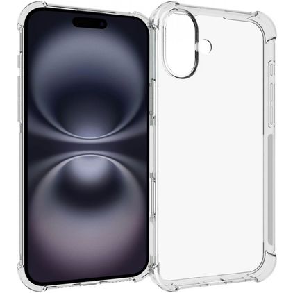 Mobigear Cushion Durchsichtig iPhone 16 Hülle Flexibles TPU Backcover - Transparent