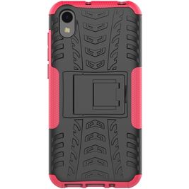 Mobigear Tire HONOR 8S Hülle Hardcase Backcover Stoßfest mit Ständer - Schwarz / Pink