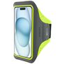 Mobiparts Comfort Fit Handyhalterung Joggen iPhone 15 Sporthülle Neopren Sportarmband - Neon Green