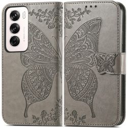 Mobigear Butterfly OPPO Reno 12 Pro Hülle Klapphülle Geldbörse - Grau