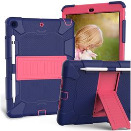 Mobigear ShieldStand iPad 8 (2020) Hülle Kunststoff,Silikon Backcover + Stifthalter + Ständer - Blau / Pink