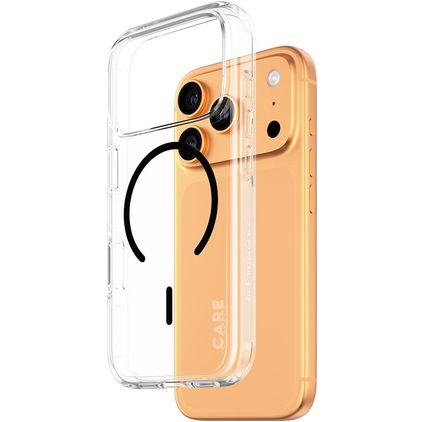 CARE by PanzerGlass Flagship iPhone 17 Pro MagSafe Hülle Hardcase Backcover - Transparent / Schwarz