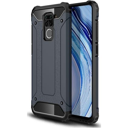 Mobigear Outdoor Xiaomi Redmi Note 9 Hülle Hardcase Backcover Stoßfest - Dunkelblau